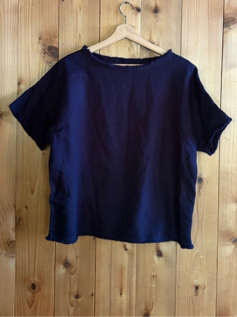 45R Raw frayed seam blouse